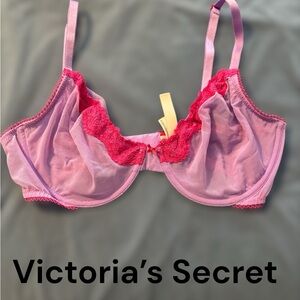 Victoria's Secret Pink and Purple Mesh Lace Bra